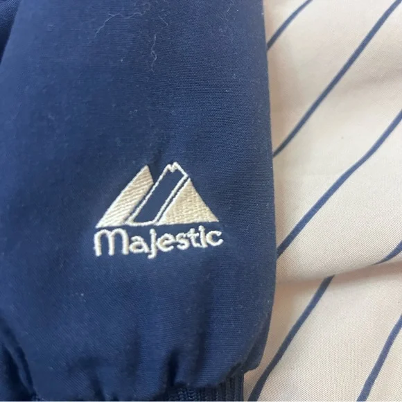 Chicago Cubs Majestic Cooperstown Collection Pinstripe Jacket Mens Size Large - Picture 4 of 16